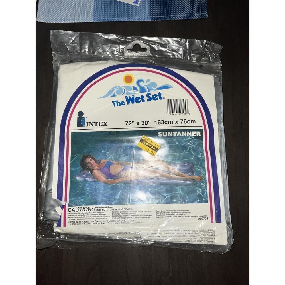 Intex Suntanner Pool Float‎ Unisex OS Silver Vintage 1990 The Wet Set 59725